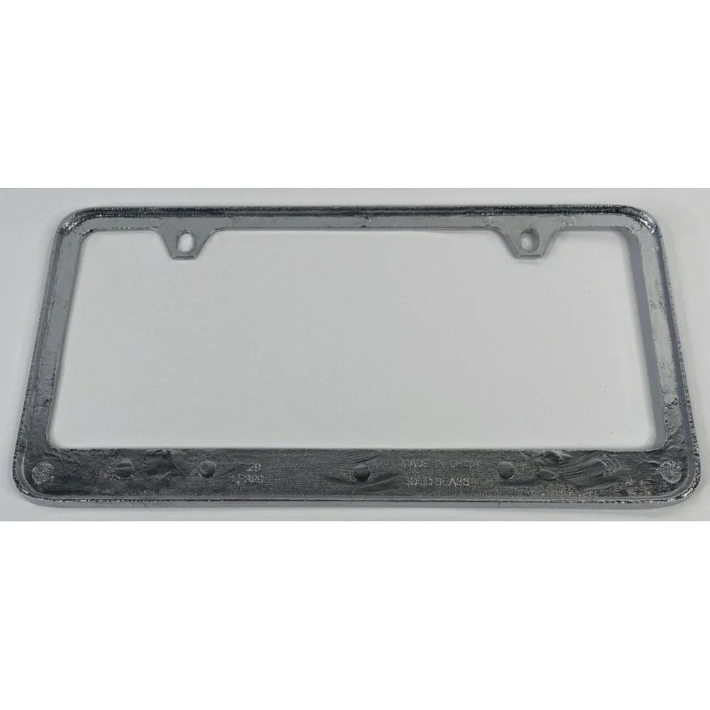 C7 Corvette License Plate Frame w/Crossed Flags Logo - Chrome